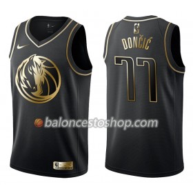 Camiseta Hombre NBA Dallas Mavericks Luka Dončić Nike Negro Golden Edition Swingman